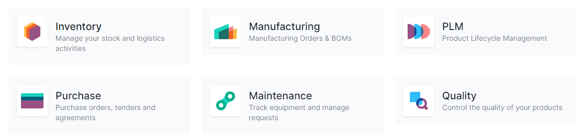 odoo Inventory & Manufacturing managmenet