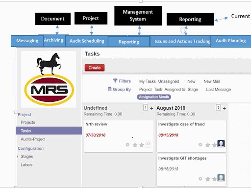 Changes on the menu tab to Audit Planning, Reporting, Issues, And Actions Tracking, Audit Scheduling,