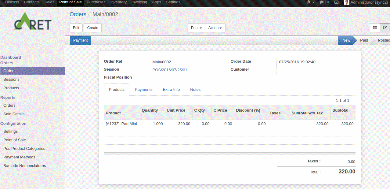 When Synchronize, It will Create Draft POS Order in Selected Server Database.