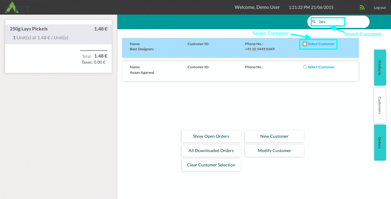 After Confirm the modified Order remain quantity back order generate on the back end.  Credit orders to Customers.  Just Select the product and quantity than click on Credit Customer button than a select customer you want it will save the order.