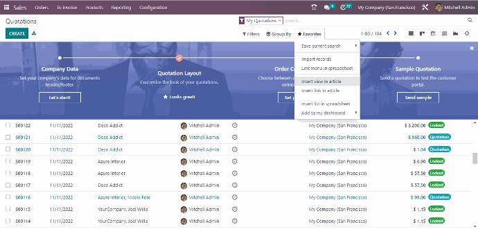 Sales Odoo v16 provides the features like coupons, discounts, loyalty points, and e-wallets that are integrated to boost sales and profits. You will also have the option to link an Amazon account with seller central and all the different online marketplaces in order to drive more sales and canceled sales order (SO) confirmation. The favorite menu now has new features.