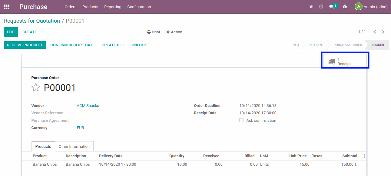 Purchase/Procurement Management Purchase management also plays the most important role in the Retail Industry. Purchase Management is the activity for which the company receives an invoice from other parties, and procurement management is the activities that are required in order to get the product from the supplier to its final destination. Odoo ERP provides the best solution for purchase/procurement management.  The users can manage agreement, RFQ, Orders, and shipments from purchase management.