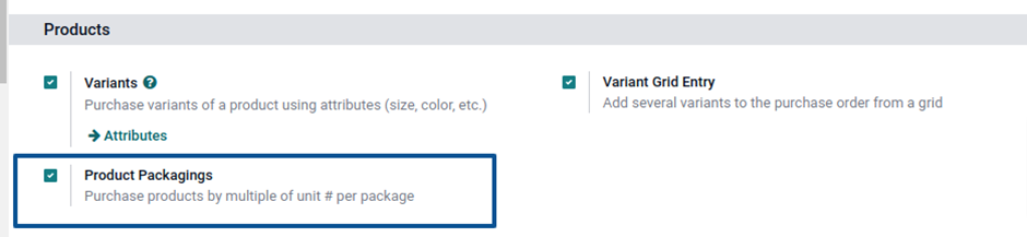 Purchase:  Purchase products by multiple unit # per package.